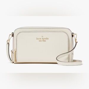 Kate Spade Staci Dual Zip Around Mini Crossbody in Parchment